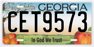 GA license plate CET9573
