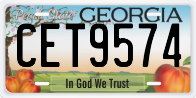 GA license plate CET9574