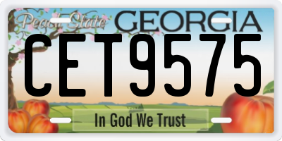 GA license plate CET9575