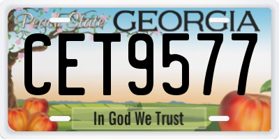 GA license plate CET9577