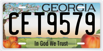 GA license plate CET9579