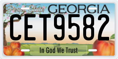 GA license plate CET9582