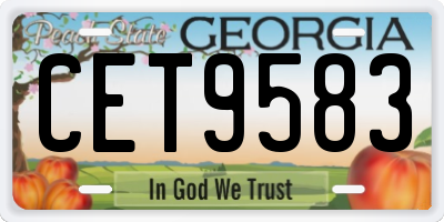 GA license plate CET9583