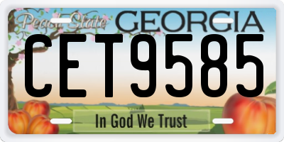 GA license plate CET9585