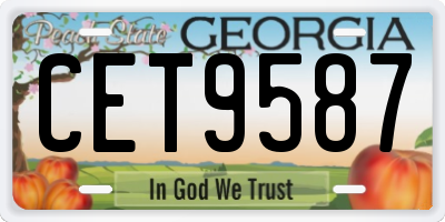 GA license plate CET9587