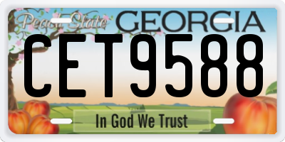 GA license plate CET9588