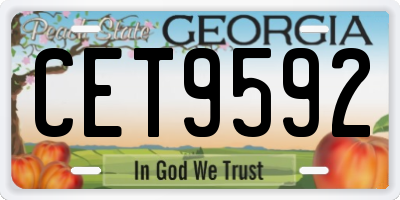 GA license plate CET9592