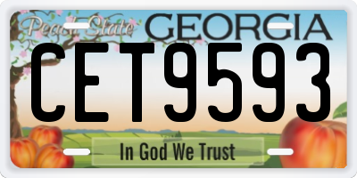 GA license plate CET9593