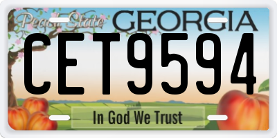 GA license plate CET9594