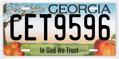 GA license plate CET9596