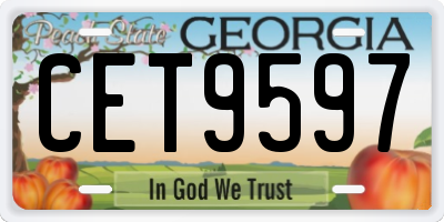 GA license plate CET9597