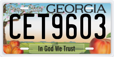 GA license plate CET9603