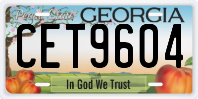 GA license plate CET9604