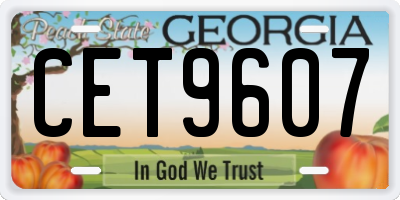 GA license plate CET9607