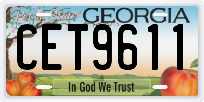GA license plate CET9611