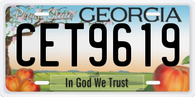 GA license plate CET9619