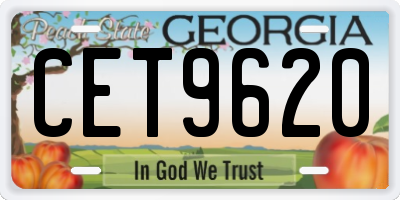 GA license plate CET9620