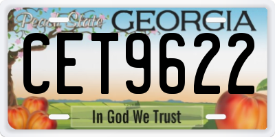 GA license plate CET9622
