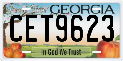 GA license plate CET9623