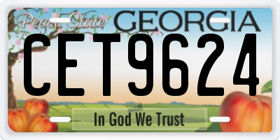 GA license plate CET9624