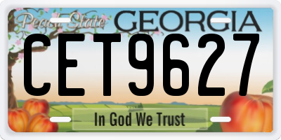 GA license plate CET9627