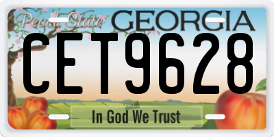 GA license plate CET9628