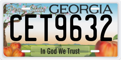 GA license plate CET9632