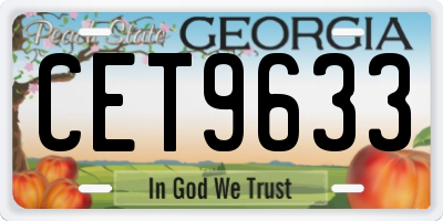 GA license plate CET9633