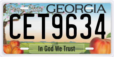 GA license plate CET9634