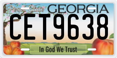 GA license plate CET9638