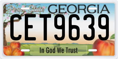 GA license plate CET9639