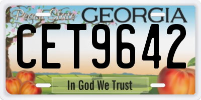 GA license plate CET9642