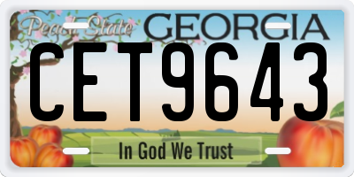 GA license plate CET9643
