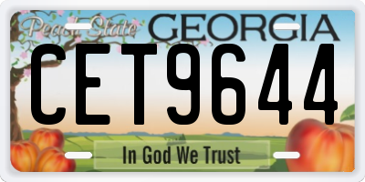 GA license plate CET9644