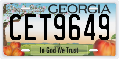 GA license plate CET9649