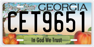 GA license plate CET9651