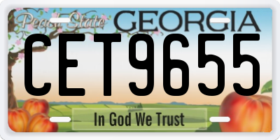 GA license plate CET9655
