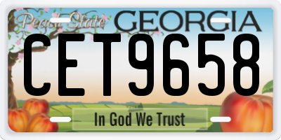 GA license plate CET9658