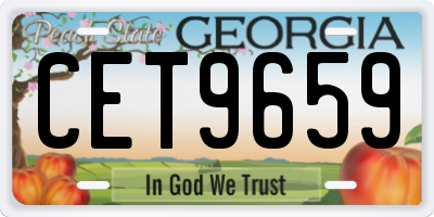 GA license plate CET9659