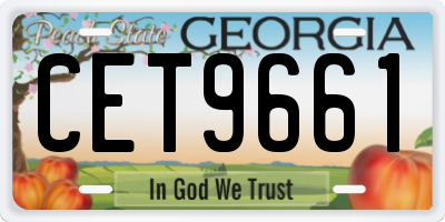 GA license plate CET9661