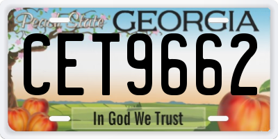 GA license plate CET9662