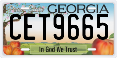 GA license plate CET9665