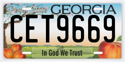 GA license plate CET9669