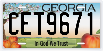 GA license plate CET9671