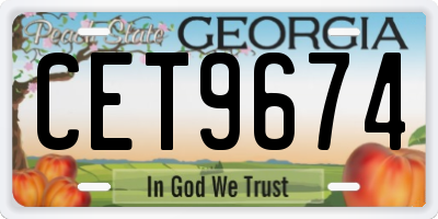 GA license plate CET9674