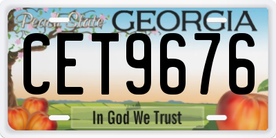 GA license plate CET9676