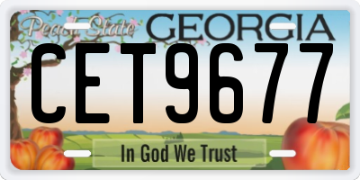 GA license plate CET9677