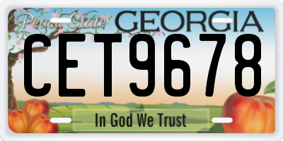 GA license plate CET9678