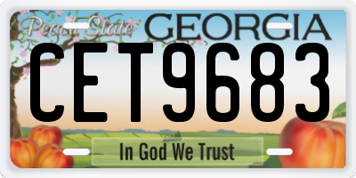 GA license plate CET9683