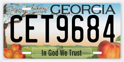 GA license plate CET9684
